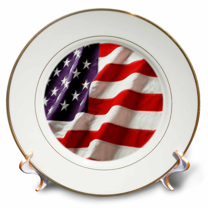 East Urban Home Textured American Flag Porcelain Decorative Plate Wayfair